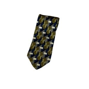 Context Ziggurat Silk Tie Mulberry Neckwear Geometric Abstract Green Blue USA